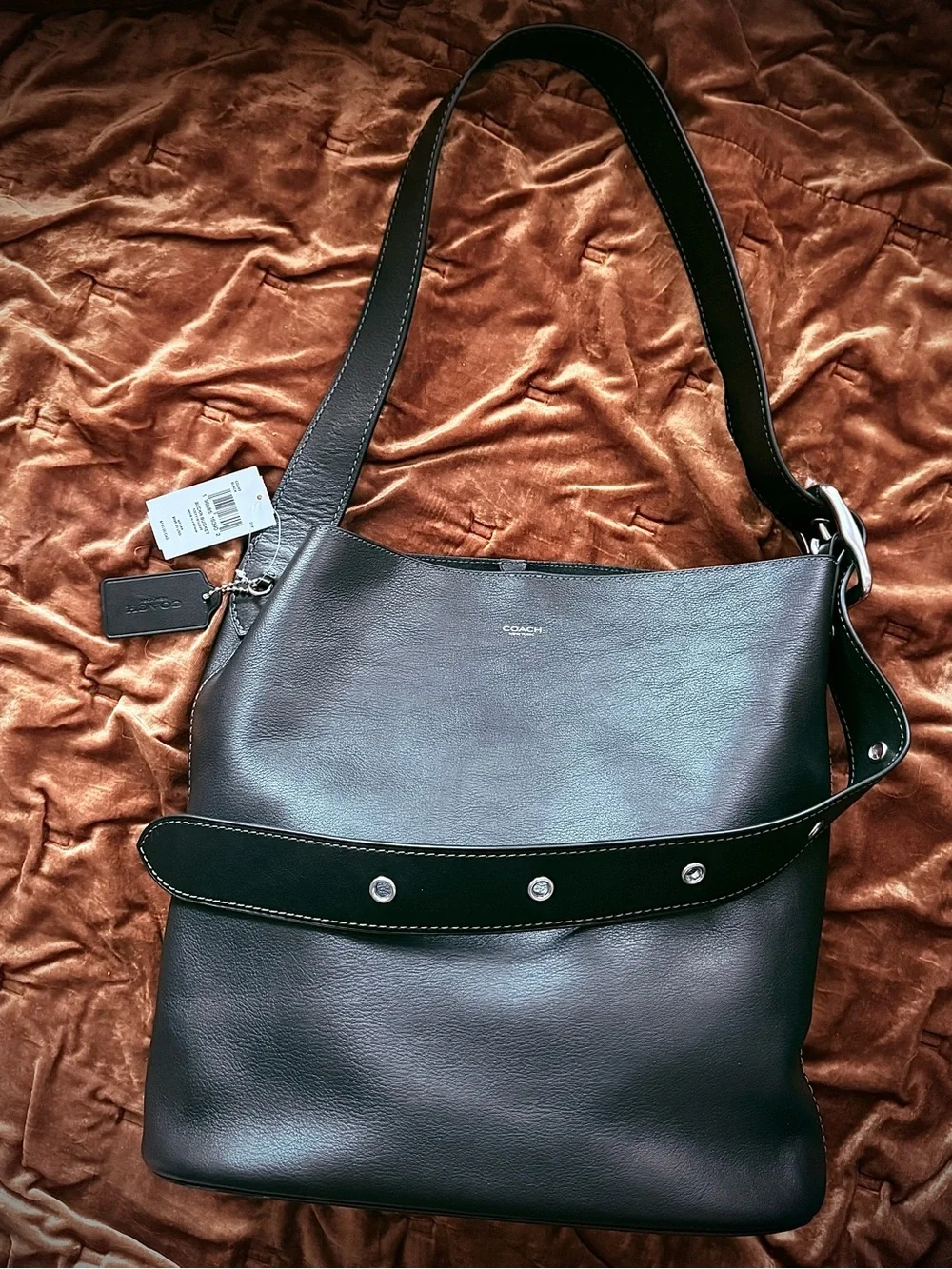 Coach Black Bleecker bucket Bag